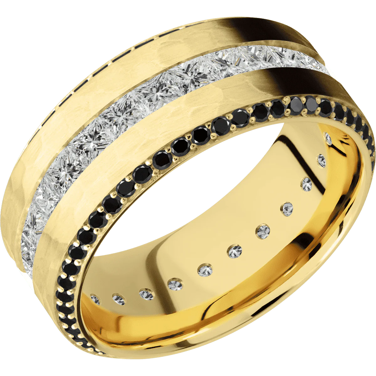 14K Yellow Gold + Hammer , Polish Finish - Image 2