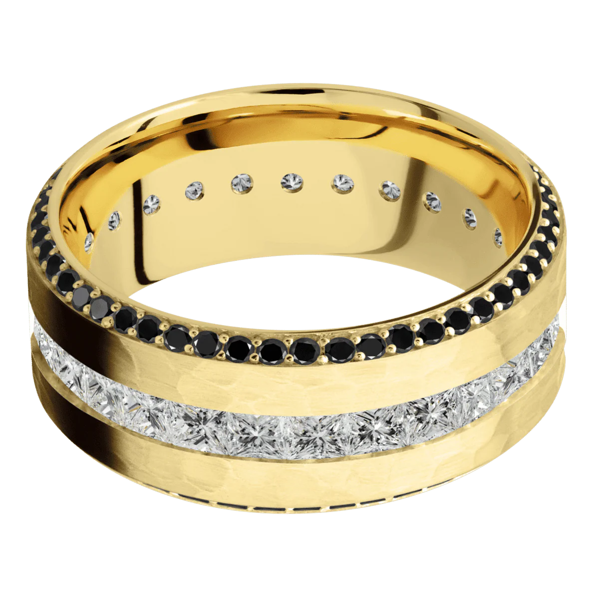 14K Yellow Gold + Hammer , Polish Finish - Image 3