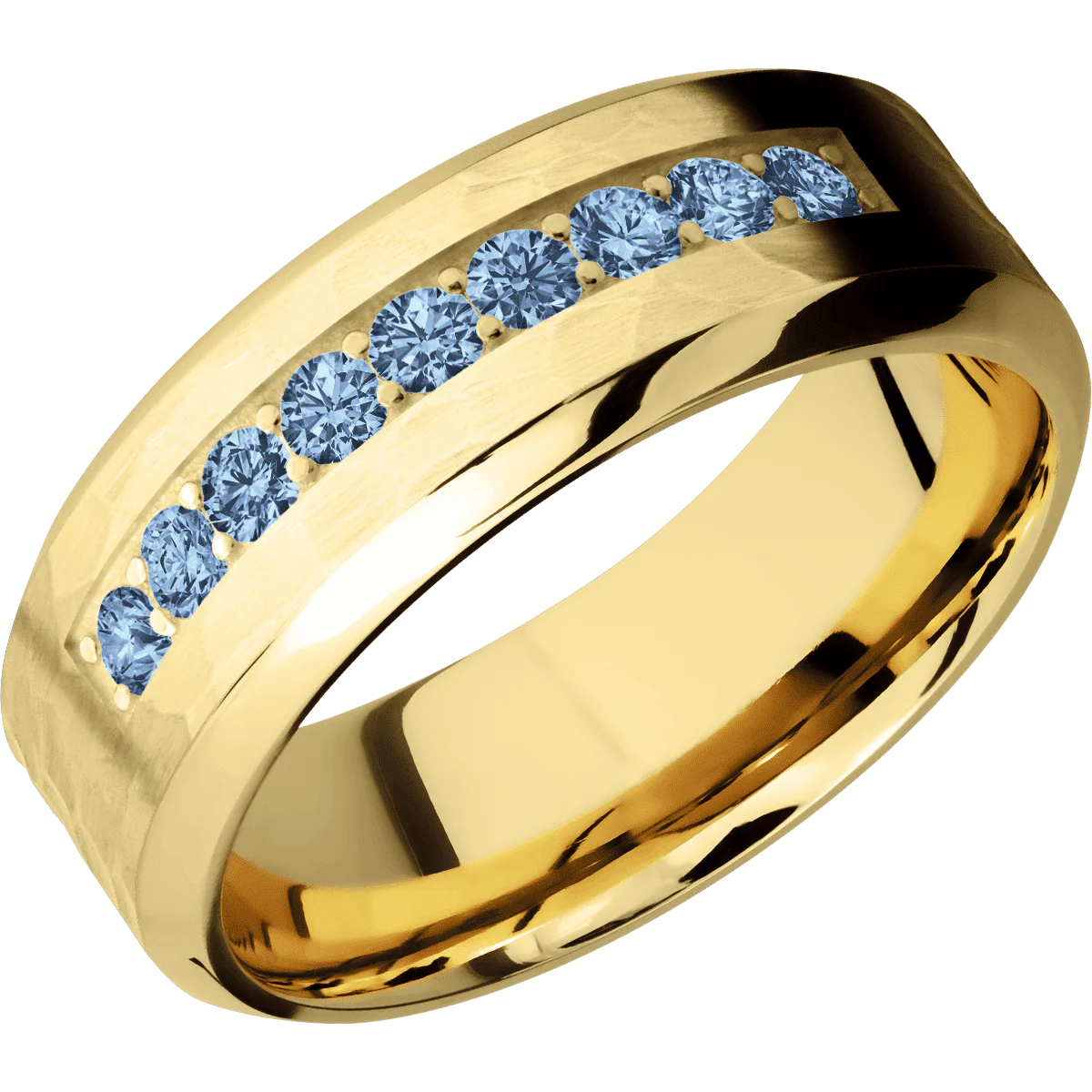 14K Yellow Gold + Hammer , Polish Finish - Image 2