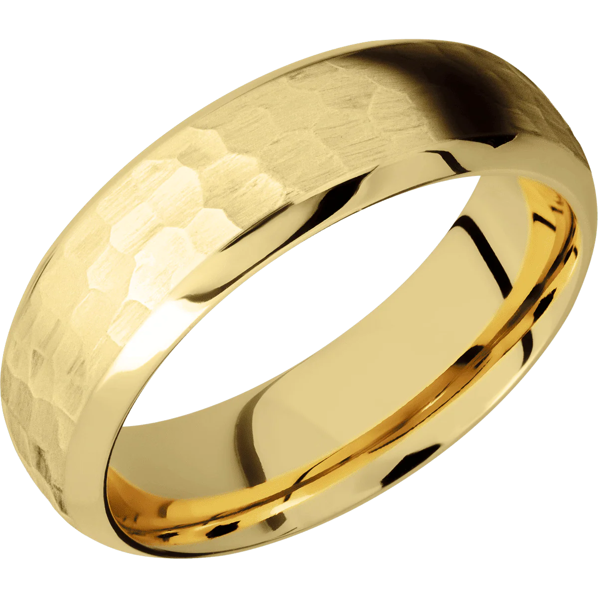 14K Yellow Gold + Hammer , Polish Finish - Image 2