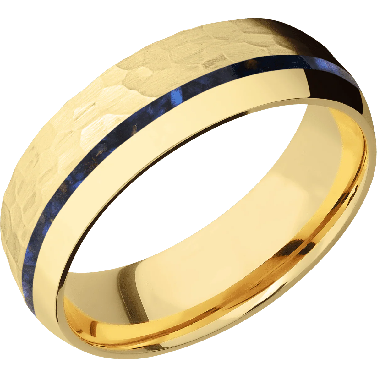 14K Yellow Gold + Hammer , Polish Finish - Image 2
