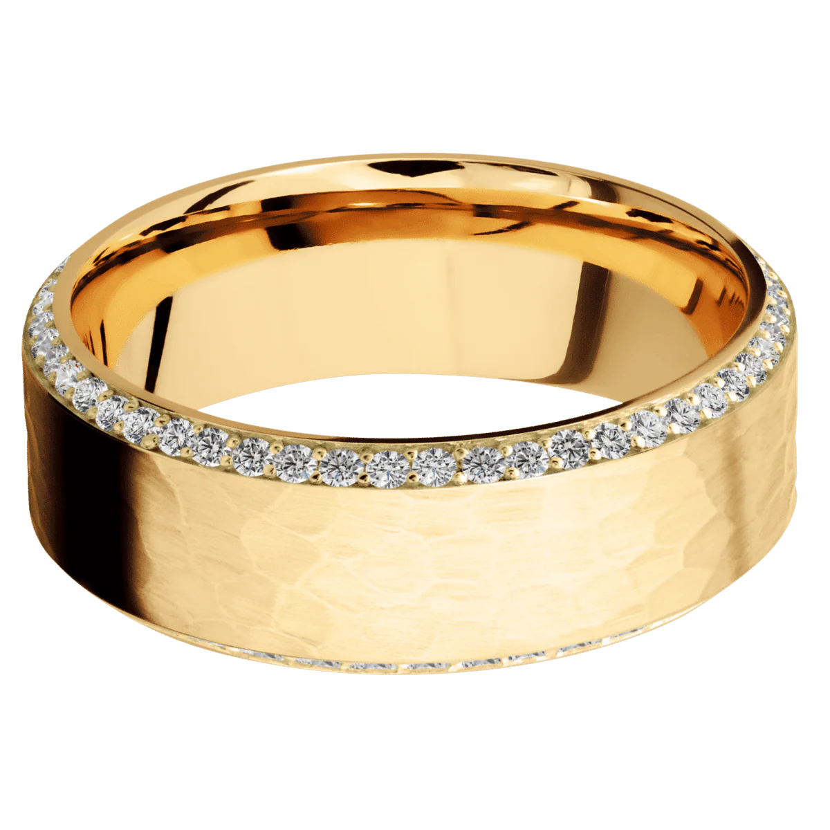 14K Yellow Gold + Hammer , Polish Finish - Image 3