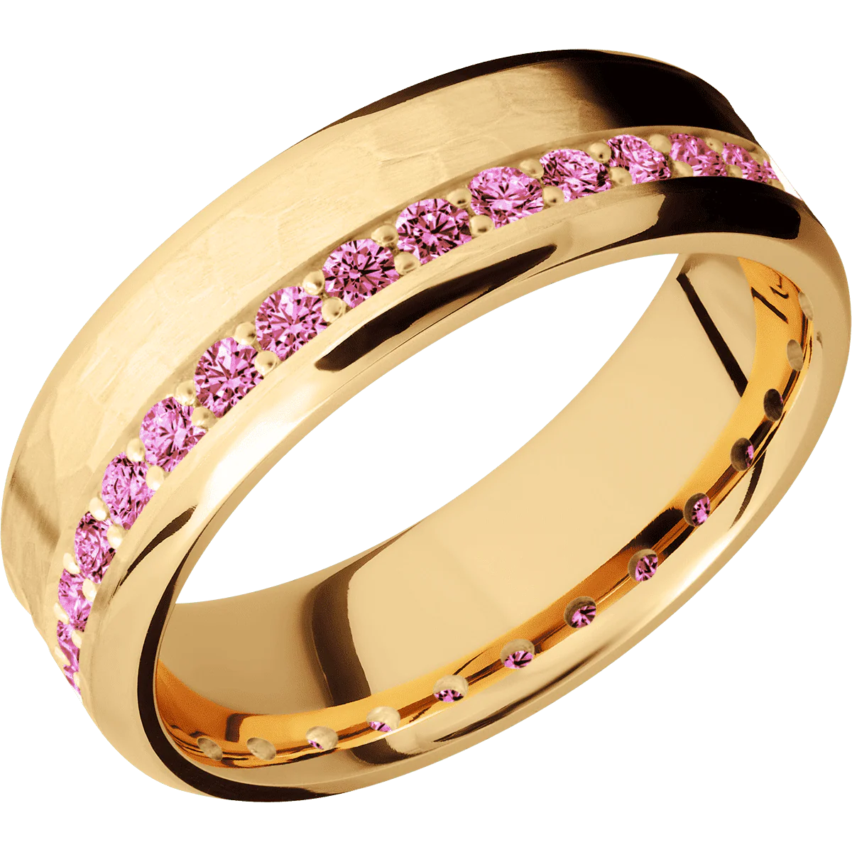 14K Yellow Gold + Hammer , Polish Finish - Image 2