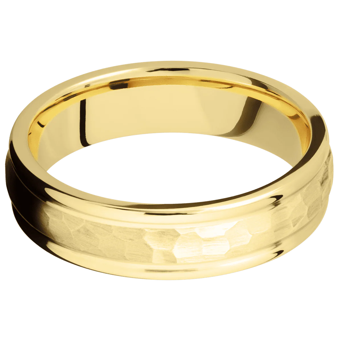 14K Yellow Gold + Hammer , Polish Finish - Image 3
