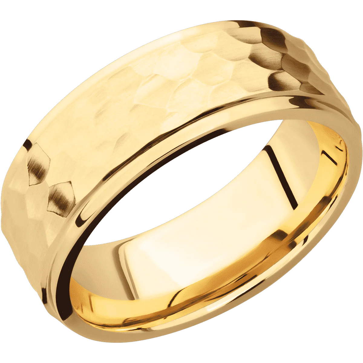 14K Yellow Gold + Hammer , Polish Finish - Image 2
