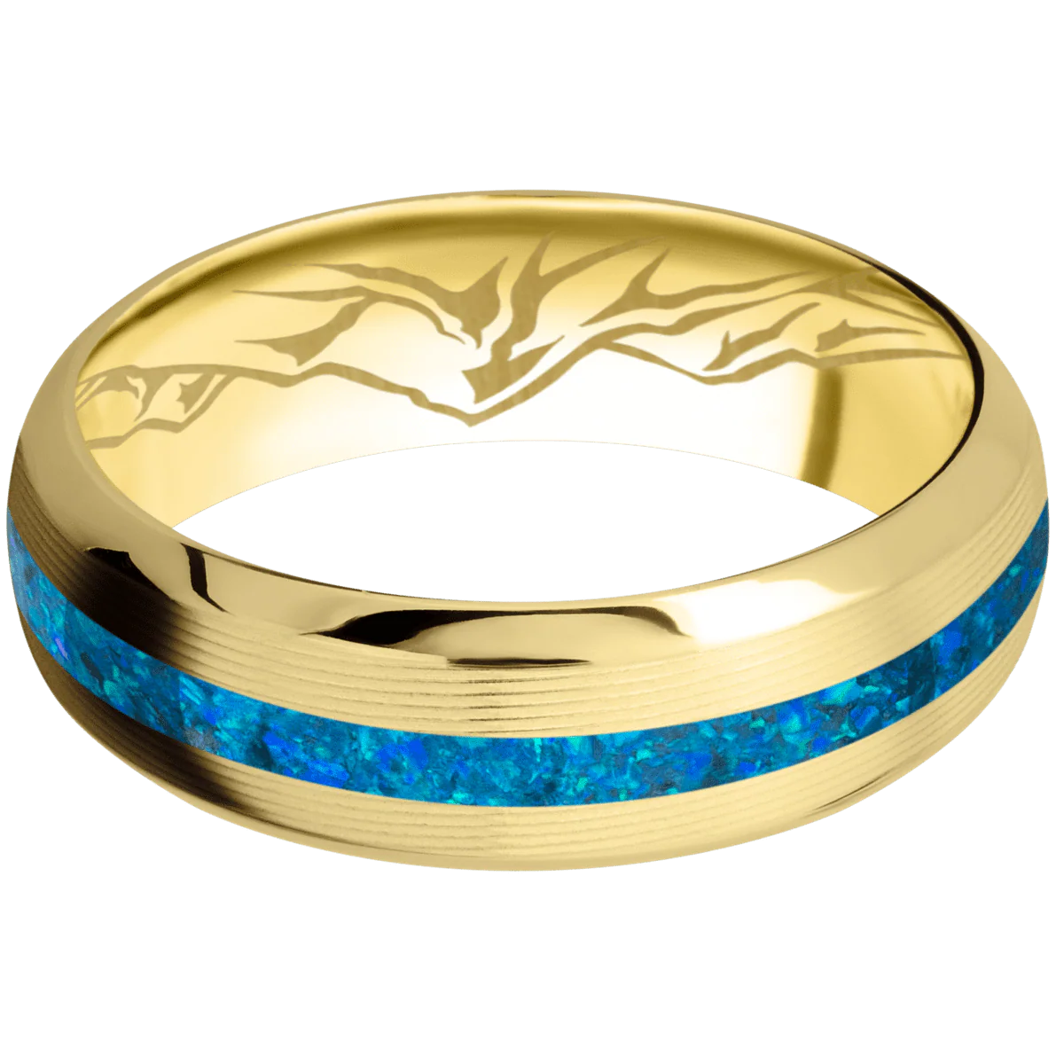 14K Yellow Gold + Machine , Polish Finish - Image 3