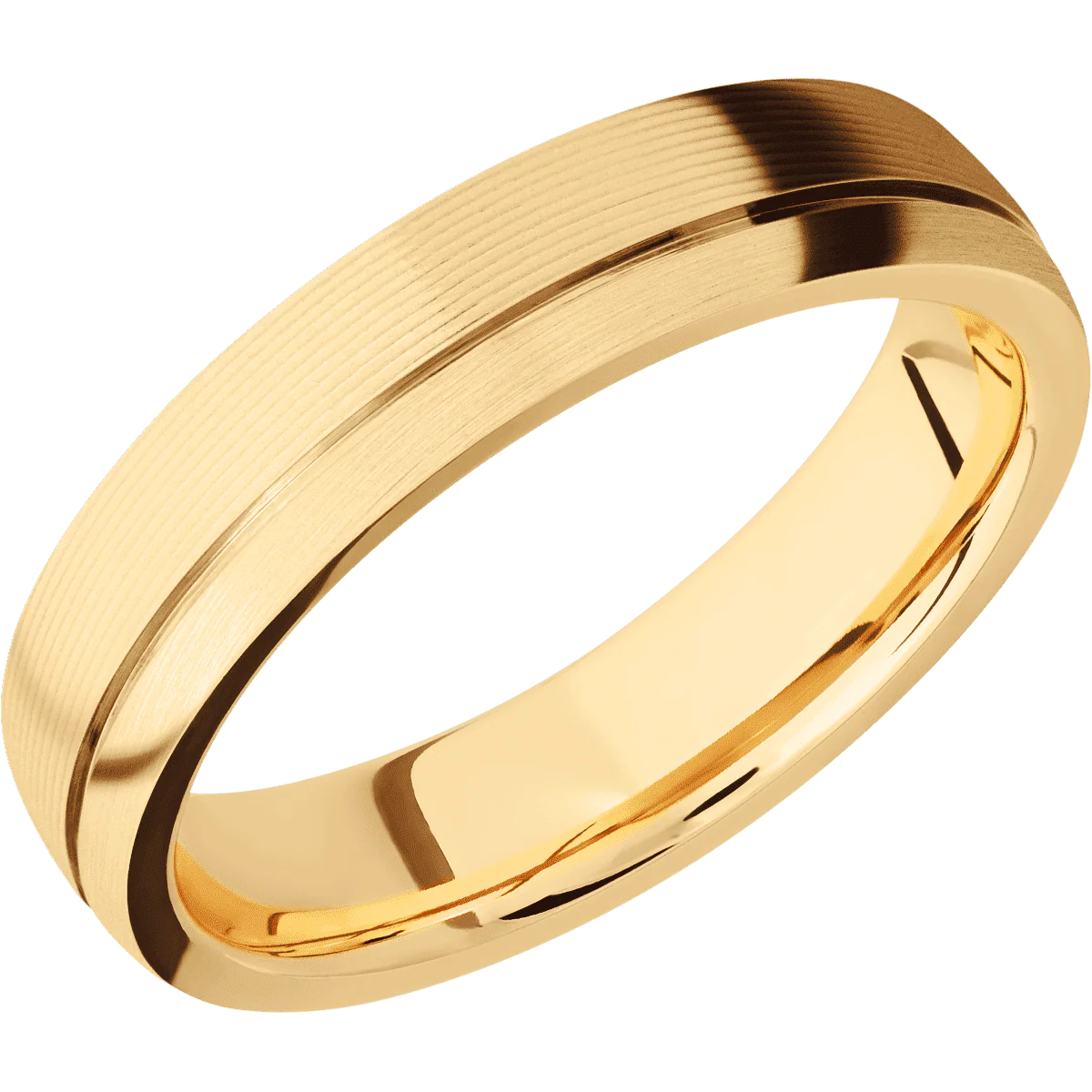 14K Yellow Gold + Machine , Satin Finish - Image 2