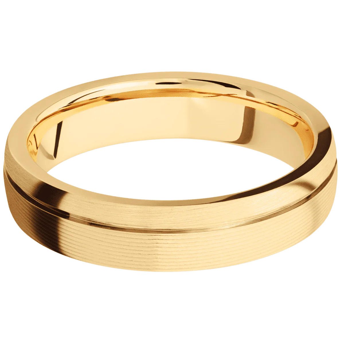 14K Yellow Gold + Machine , Satin Finish - Image 3