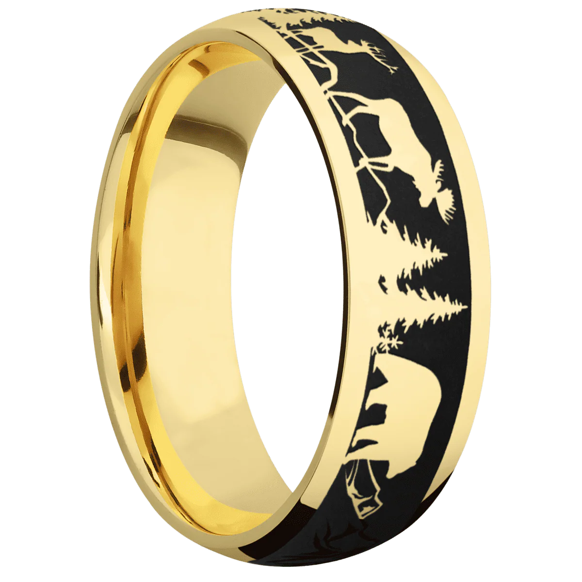 14K Yellow Gold + Polish Finish
