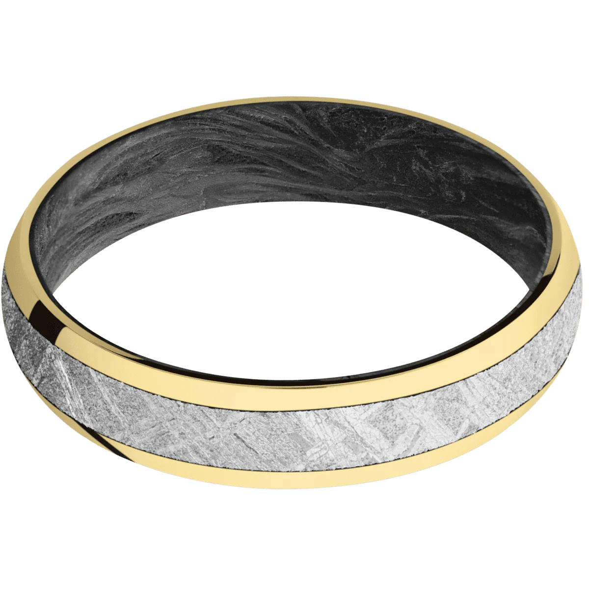 14K Yellow Gold + Polish Finish + Forged Carbon Fiber - Image 3