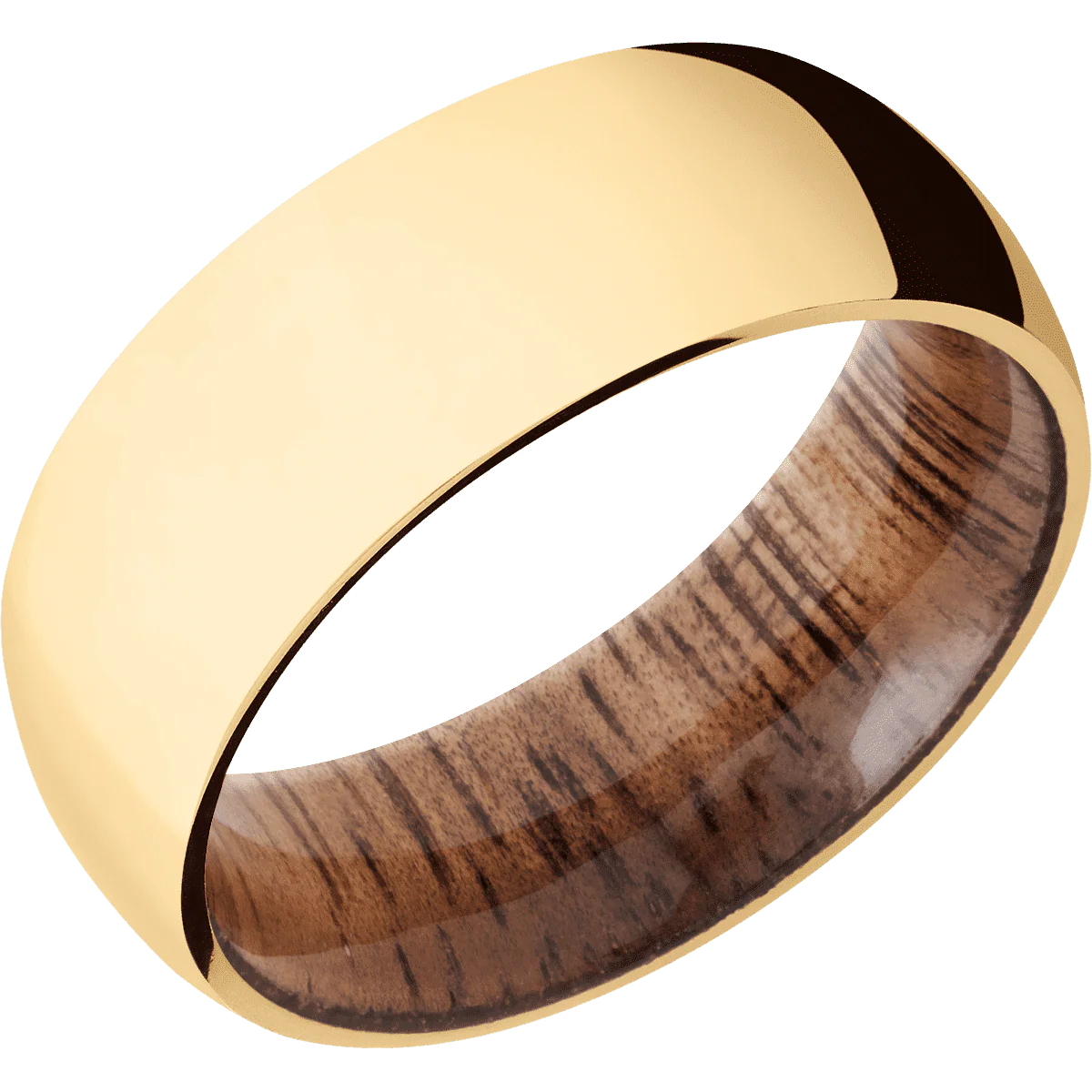 14K Yellow Gold + Polish Finish + Koa - Image 2