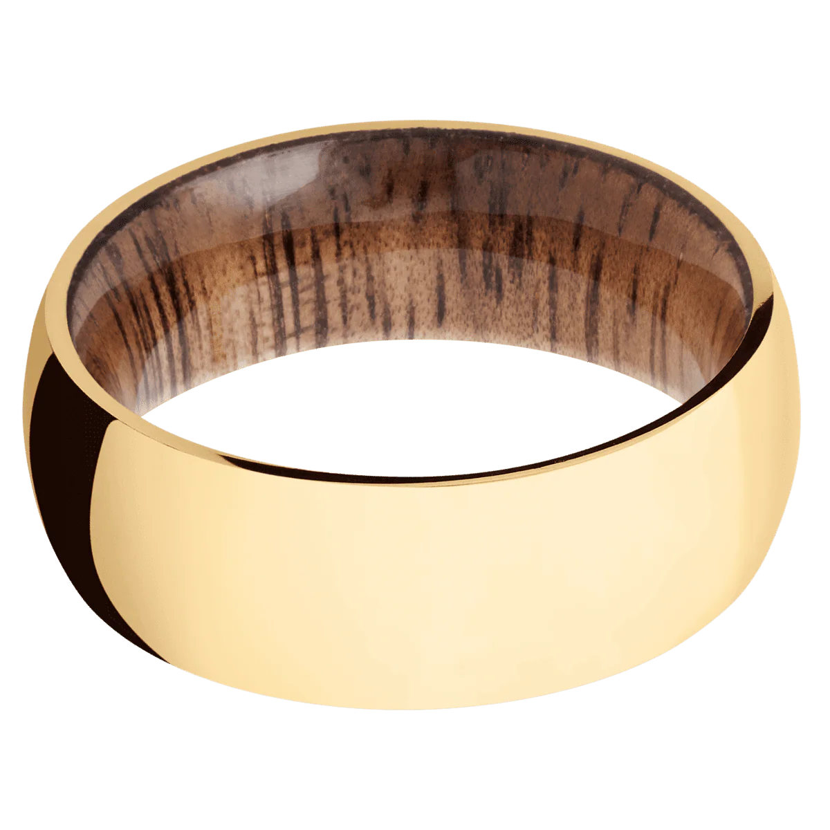 14K Yellow Gold + Polish Finish + Koa - Image 3