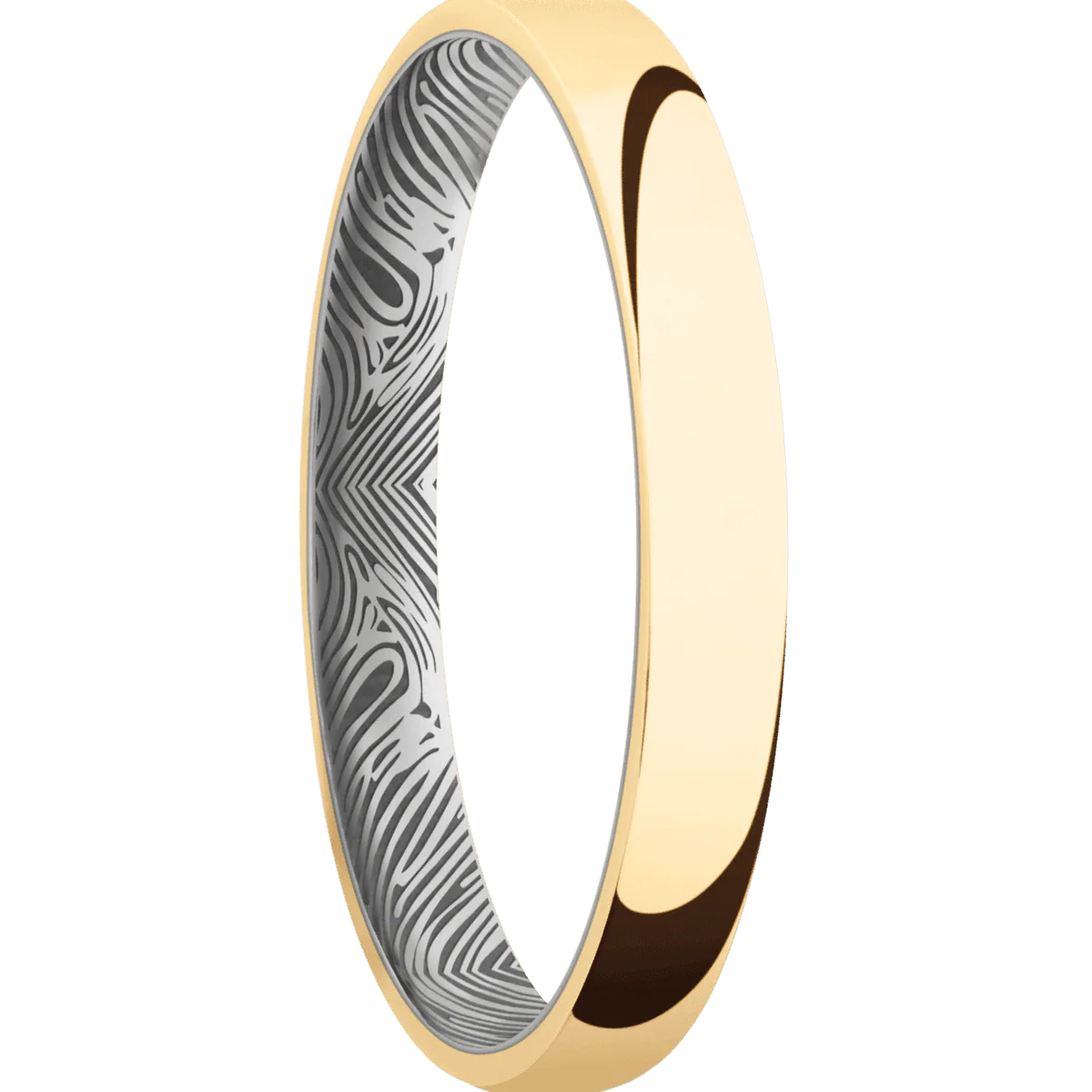 14K Yellow Gold + Polish Finish + Titanium