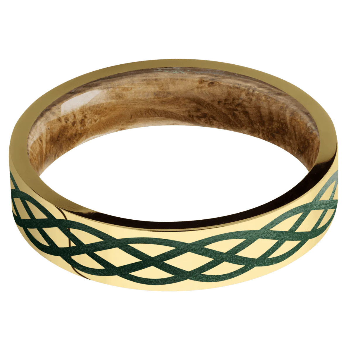 14K Yellow Gold + Polish Finish + Whiskey Barrel - Image 3