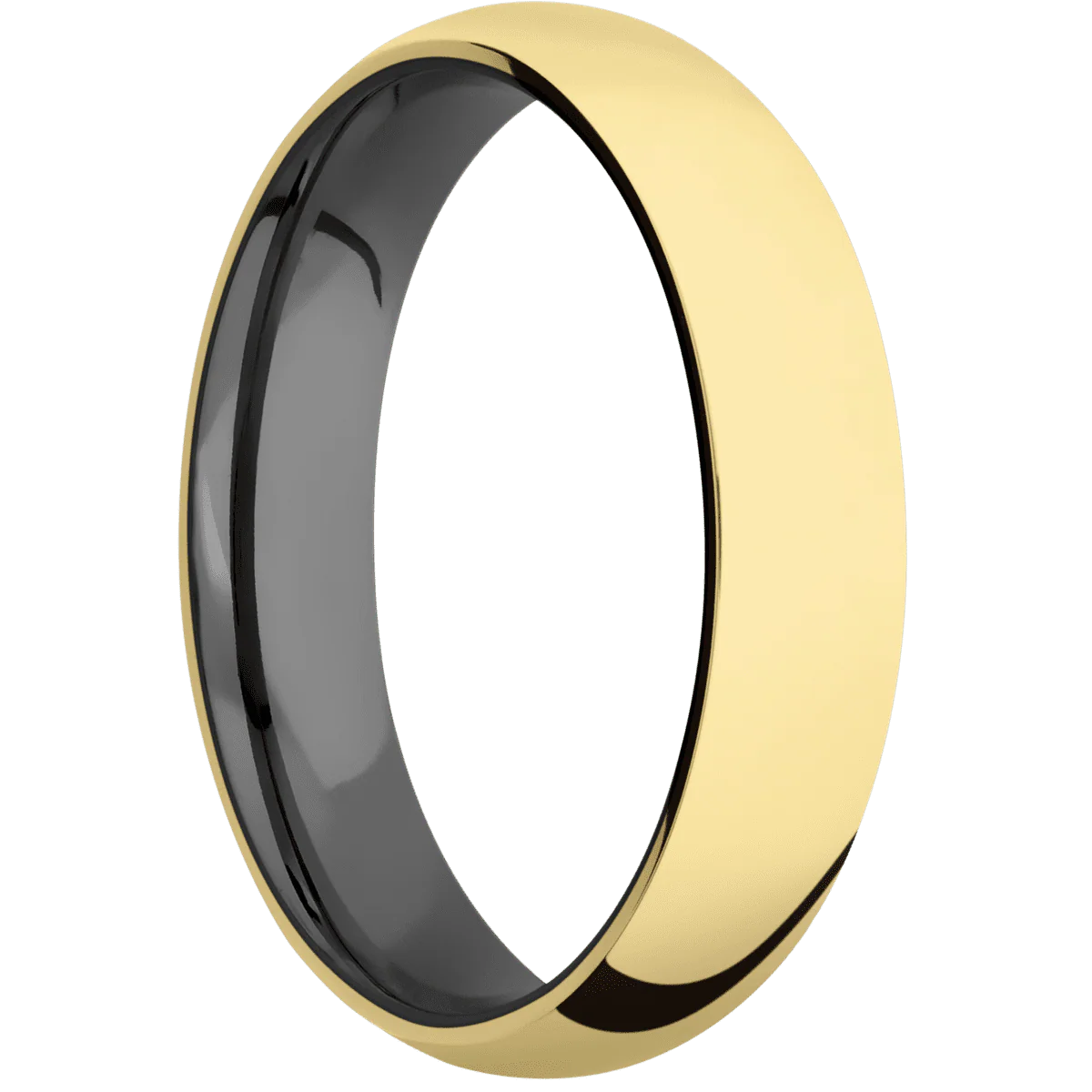 14K Yellow Gold + Polish Finish + Zirconium