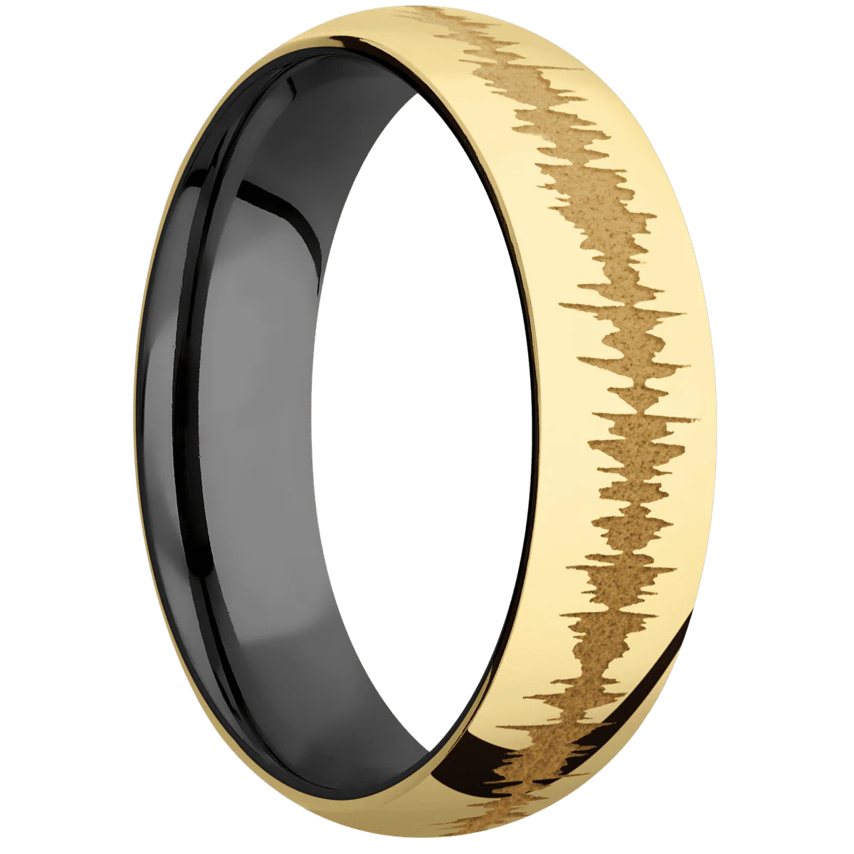 14K Yellow Gold + Polish Finish + Zirconium