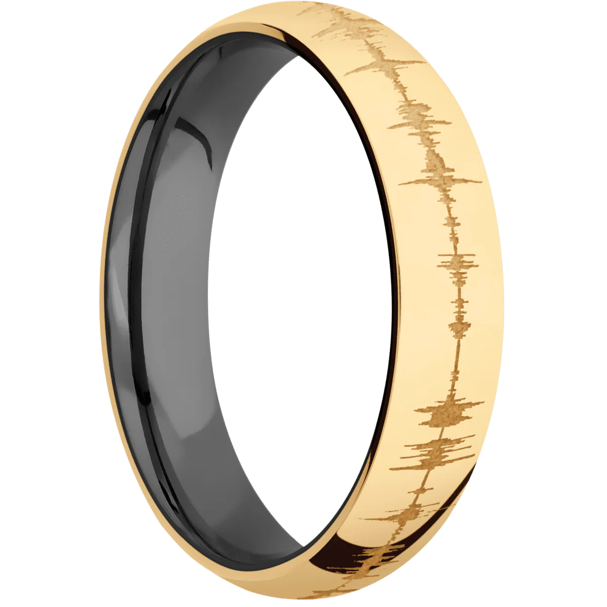 14K Yellow Gold + Polish Finish + Zirconium