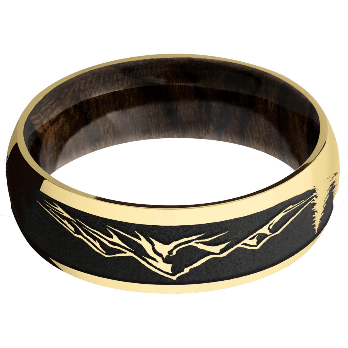 14K Yellow Gold + Polish Finish + Ziricote - Image 3