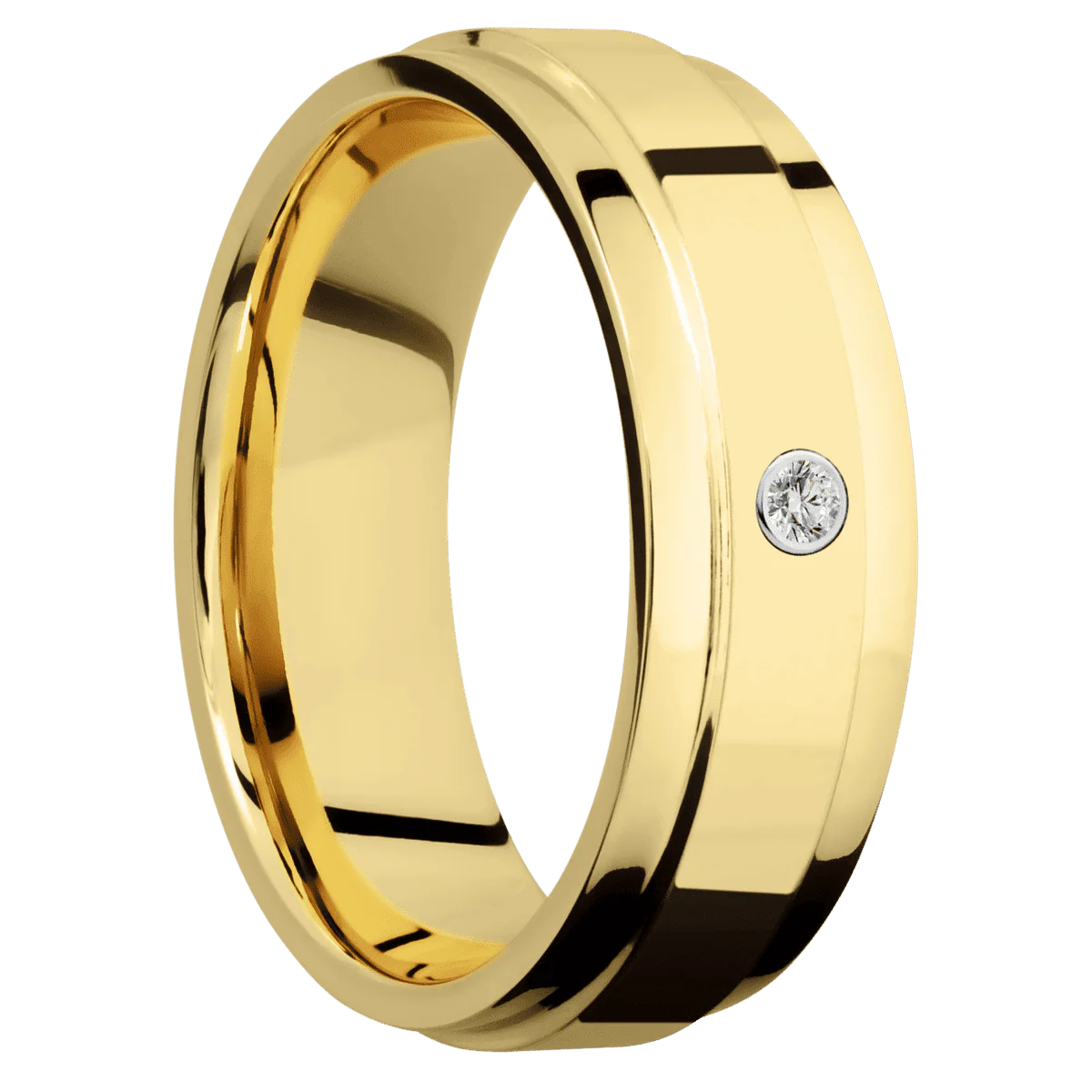 14K Yellow Gold + Polish , Polish Finish