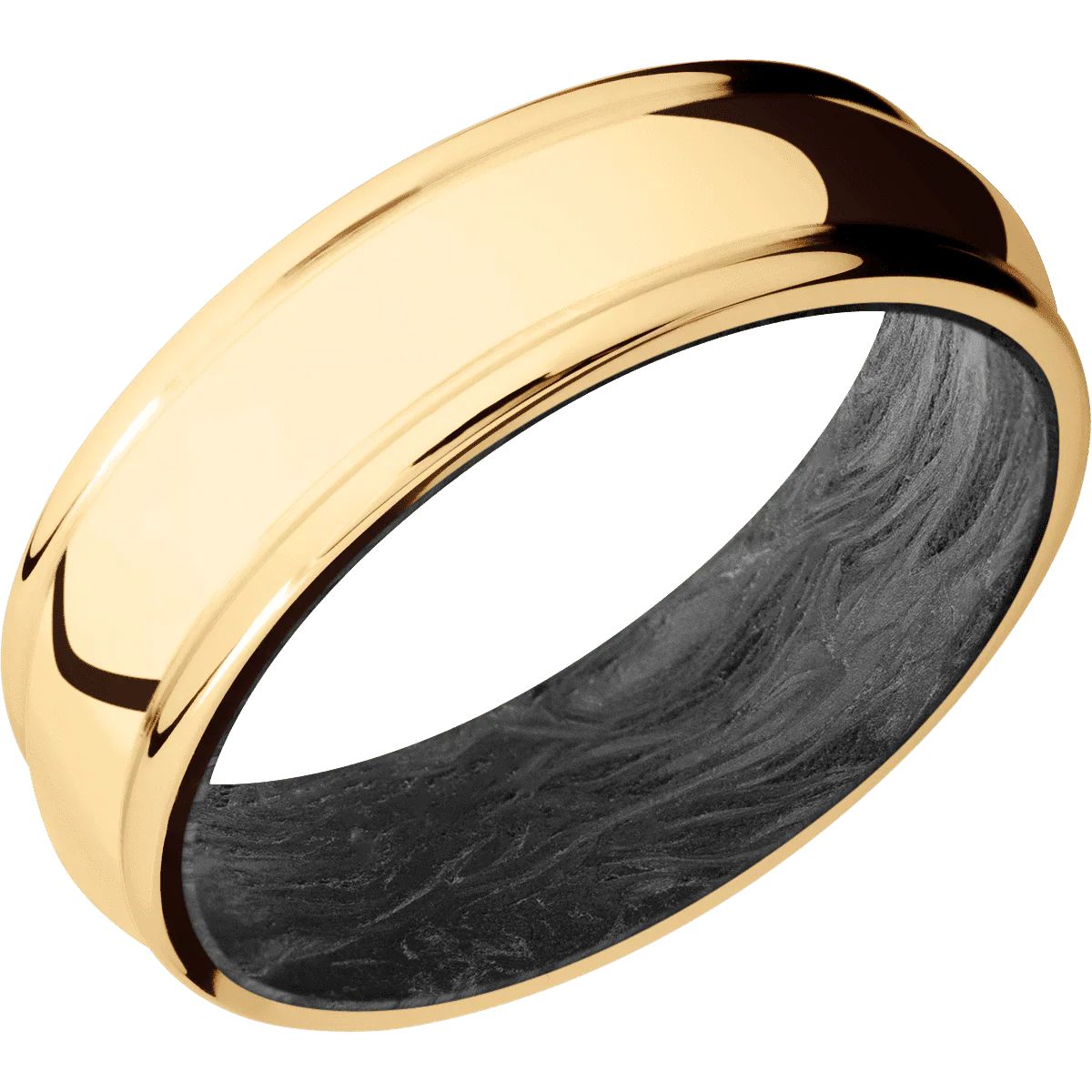 14K Yellow Gold + Polish , Polish Finish + Forged Carbon Fiber - Image 2