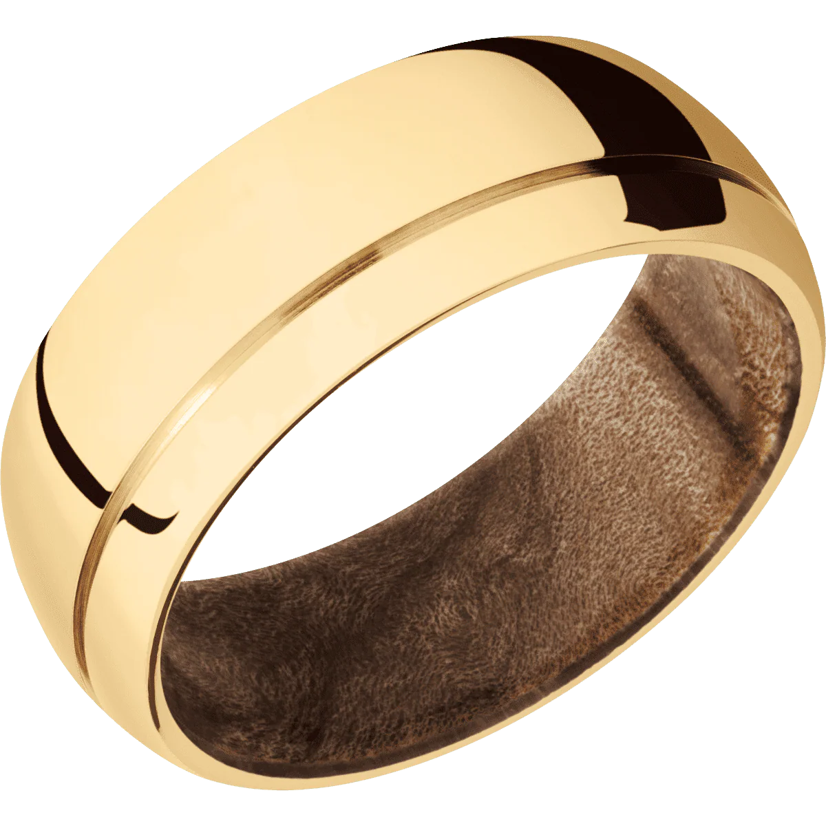 14K Yellow Gold + Polish , Polish Finish + Maple Burl - Image 2