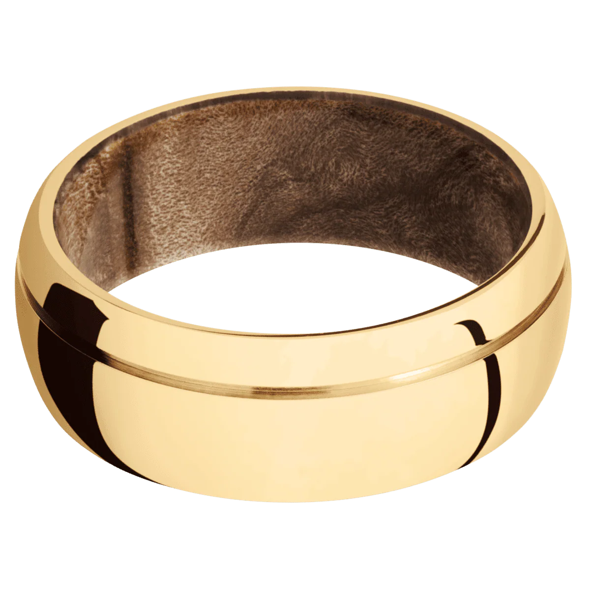 14K Yellow Gold + Polish , Polish Finish + Maple Burl - Image 3