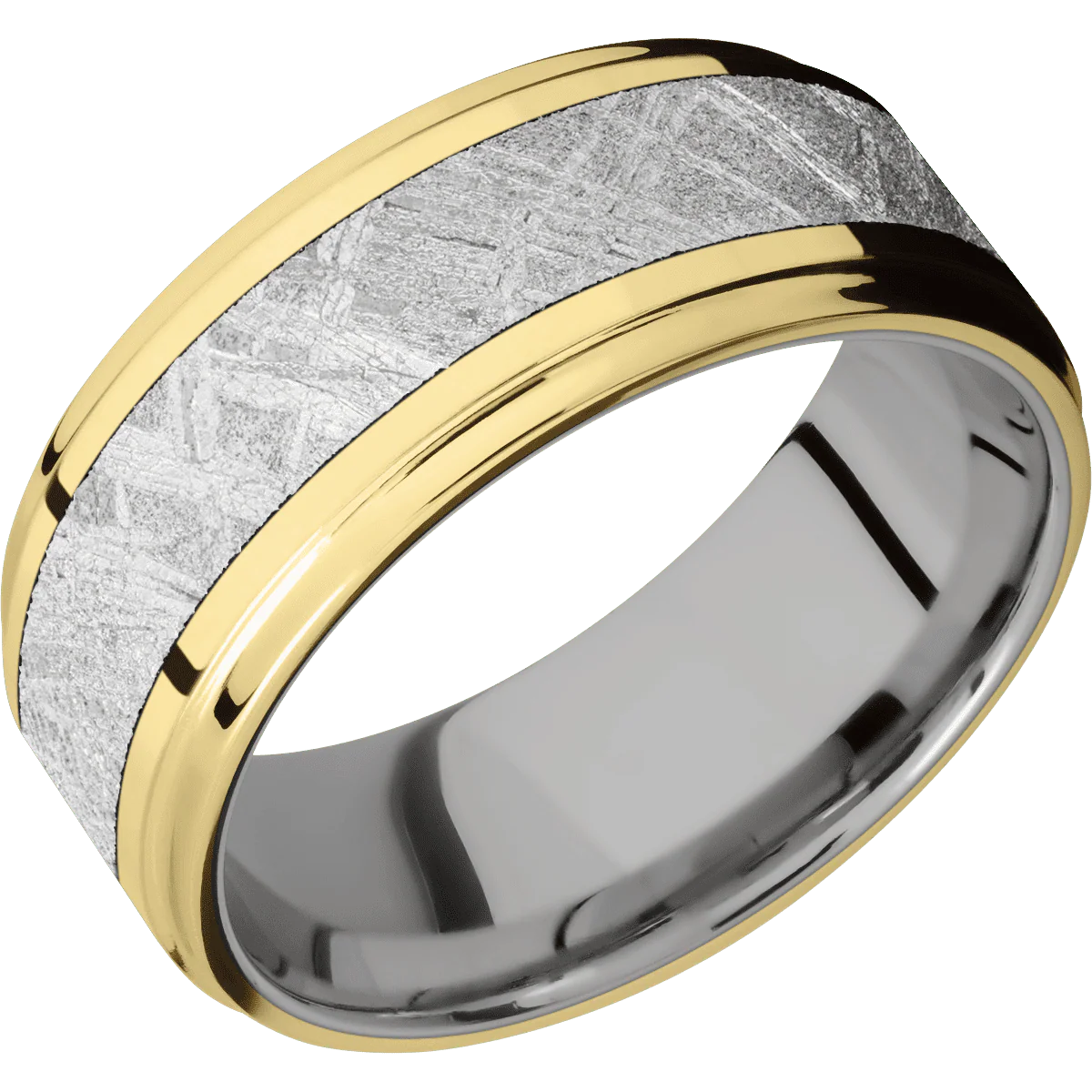 14K Yellow Gold + Polish , Polish Finish + Titanium - Image 2