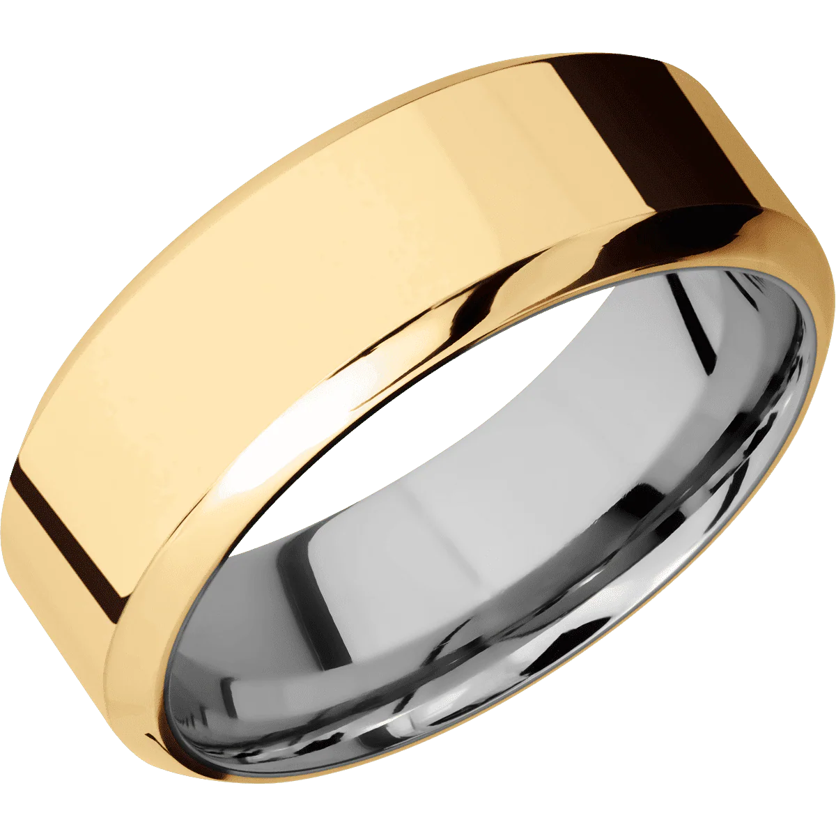 14K Yellow Gold + Polish , Polish Finish + Titanium - Image 2