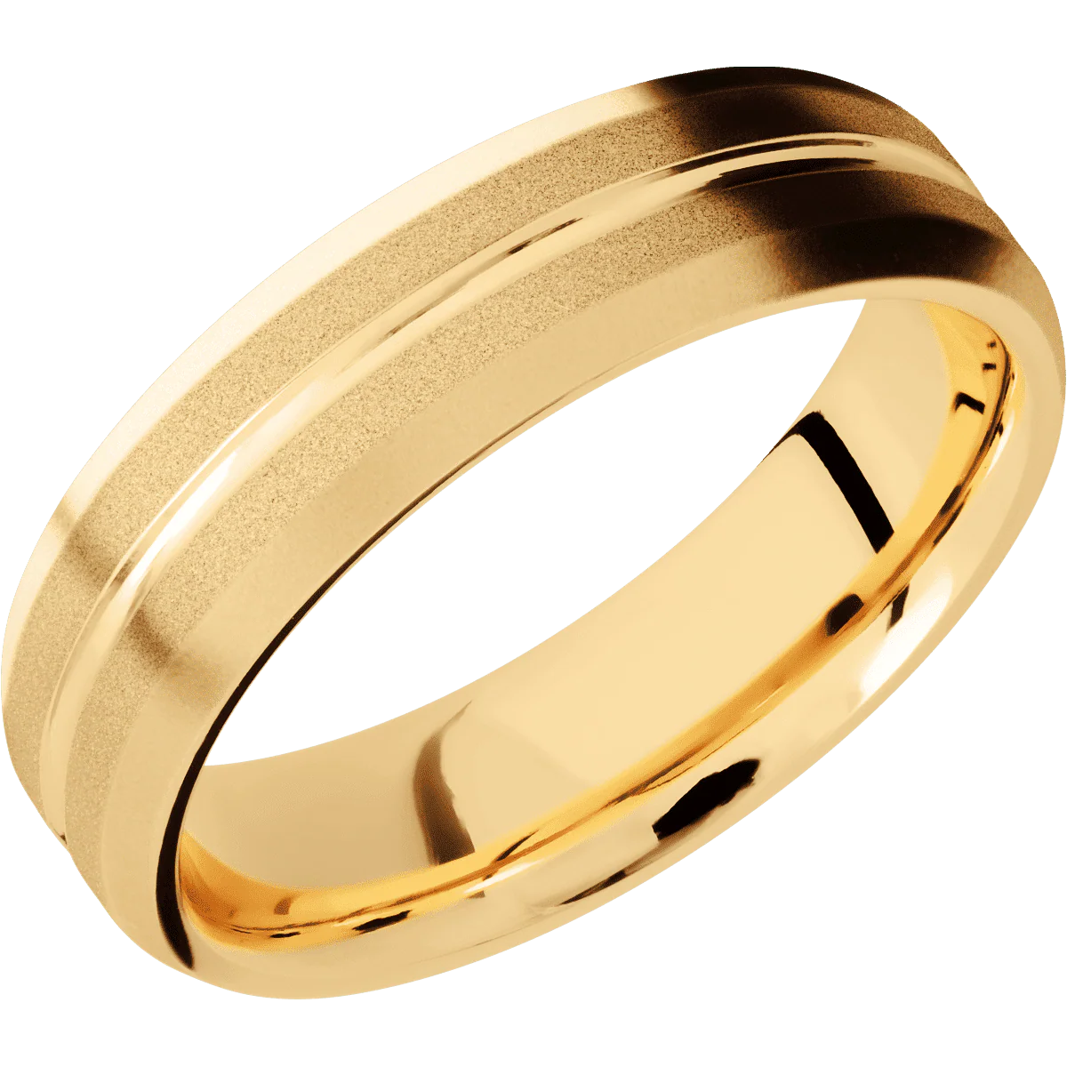 14K Yellow Gold + Polish , Sand Finish - Image 2