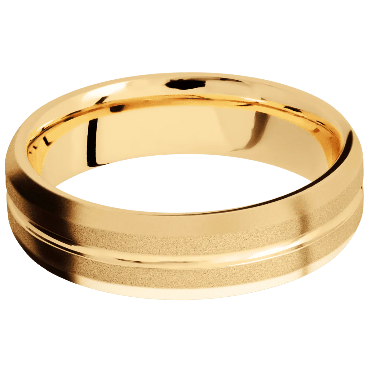 14K Yellow Gold + Polish , Sand Finish - Image 3