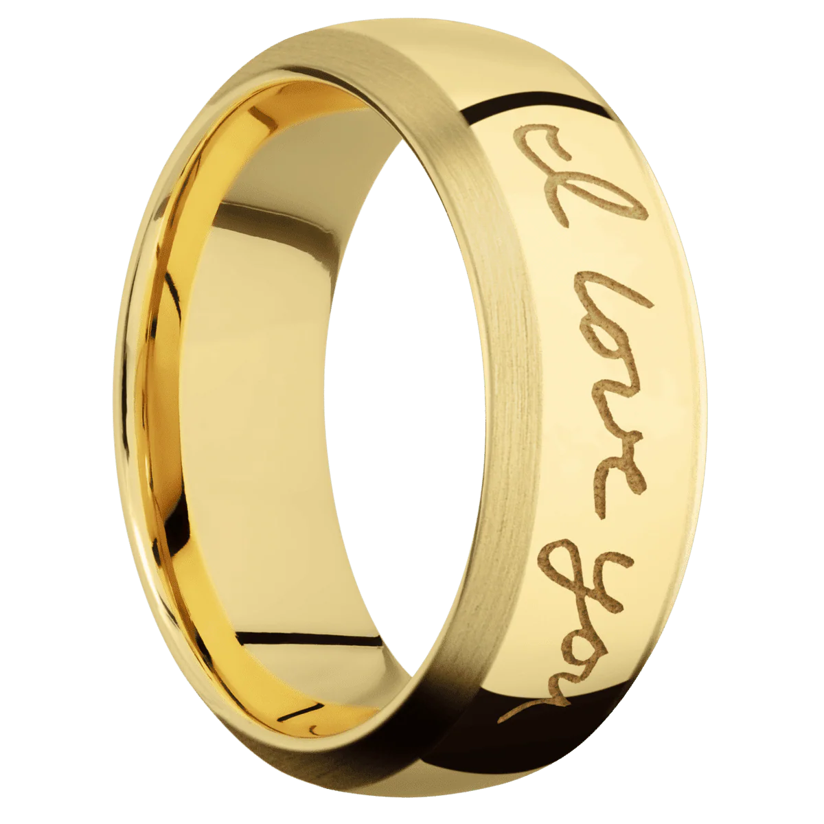 14K Yellow Gold + Polish , Satin Finish