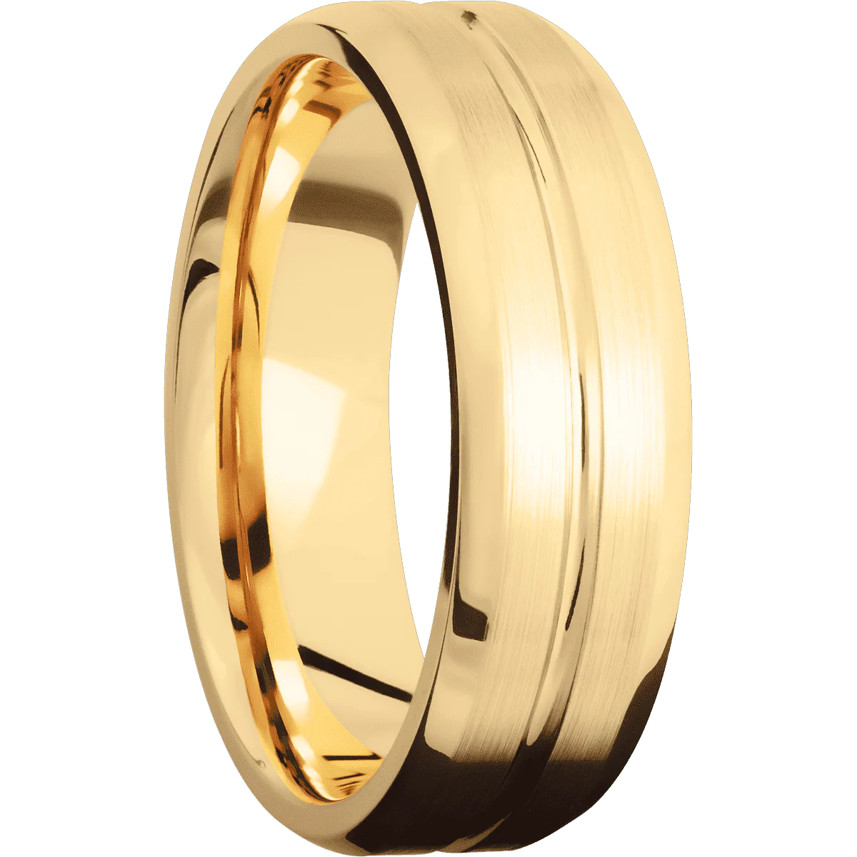 14K Yellow Gold + Polish , Satin Finish