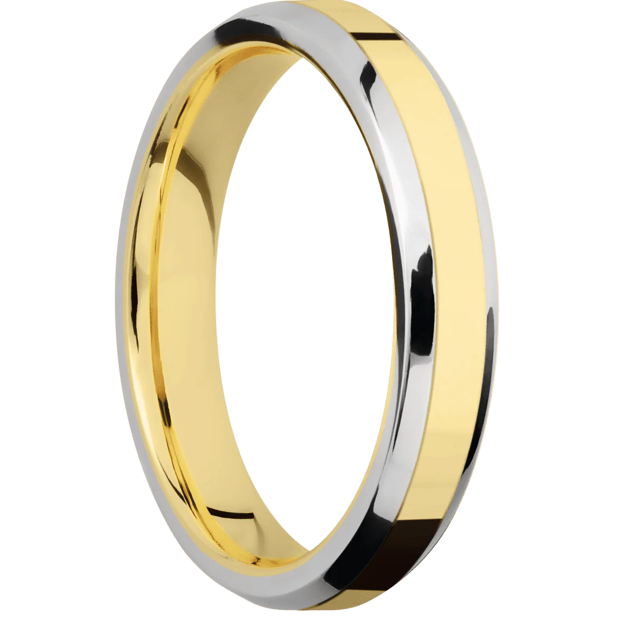 14K Yellow Gold + Polish , Satin Finish