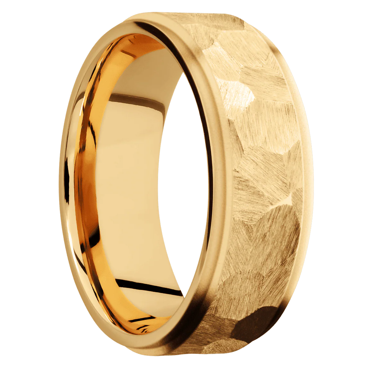 14K Yellow Gold + Rock , Bead Finish