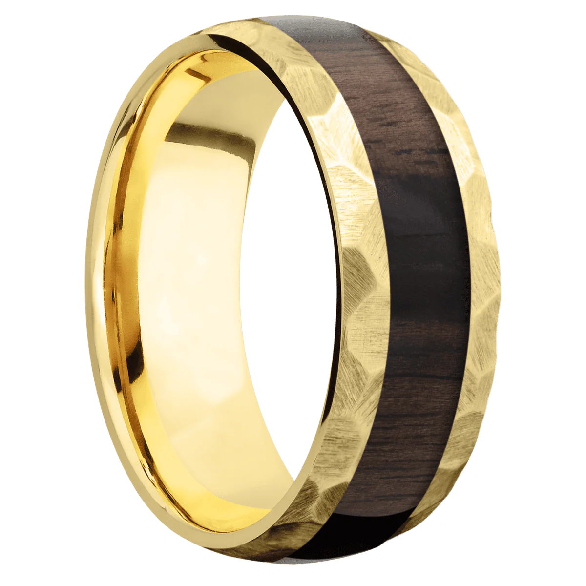 14K Yellow Gold + Rock Finish