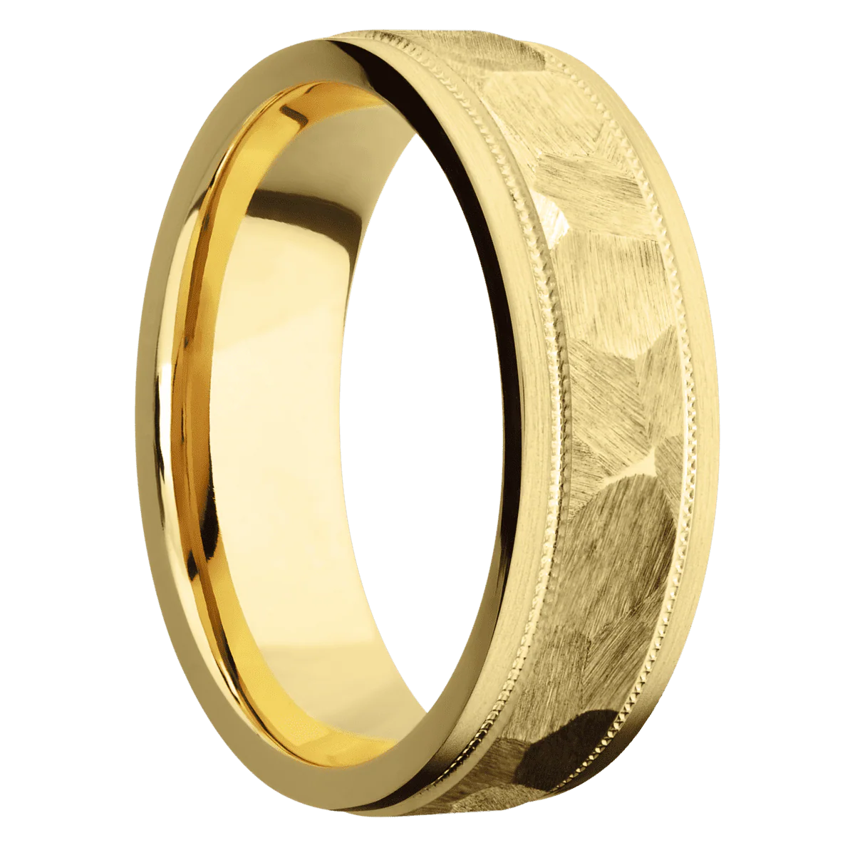 14K Yellow Gold + Rock , Satin Finish
