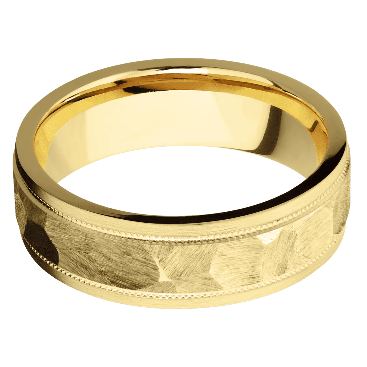 14K Yellow Gold + Rock , Satin Finish - Image 3