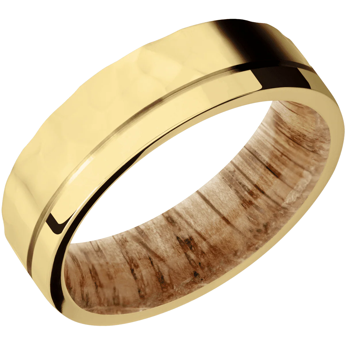 14K Yellow Gold + Rockpolish , Polish Finish + Natural Oak - Image 2