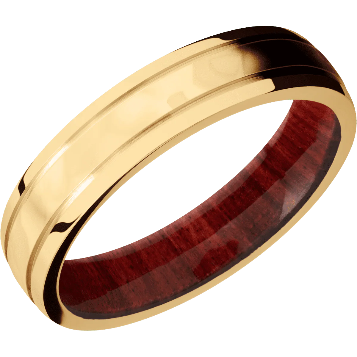 14K Yellow Gold + Rockpolish , Polish Finish + Red Heart - Image 2
