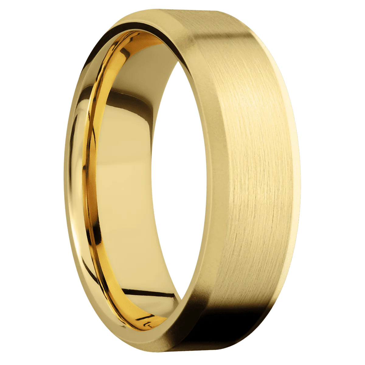 14K Yellow Gold + Satin , Bead Finish