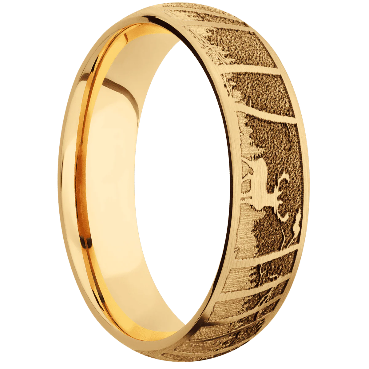 14K Yellow Gold + Satin Finish