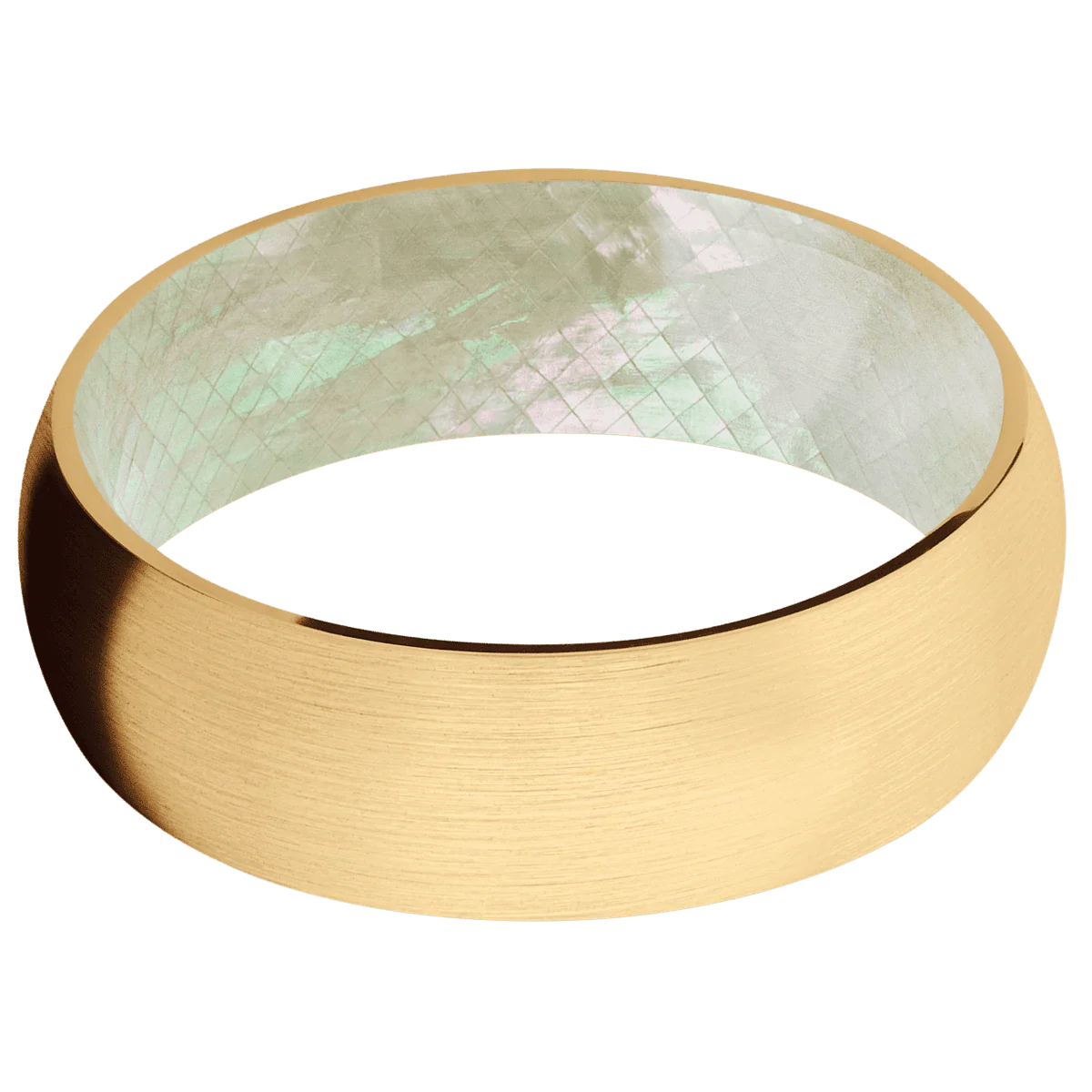 14K Yellow Gold + Satin Finish + Freshwater Mother of Pearl - Image 3