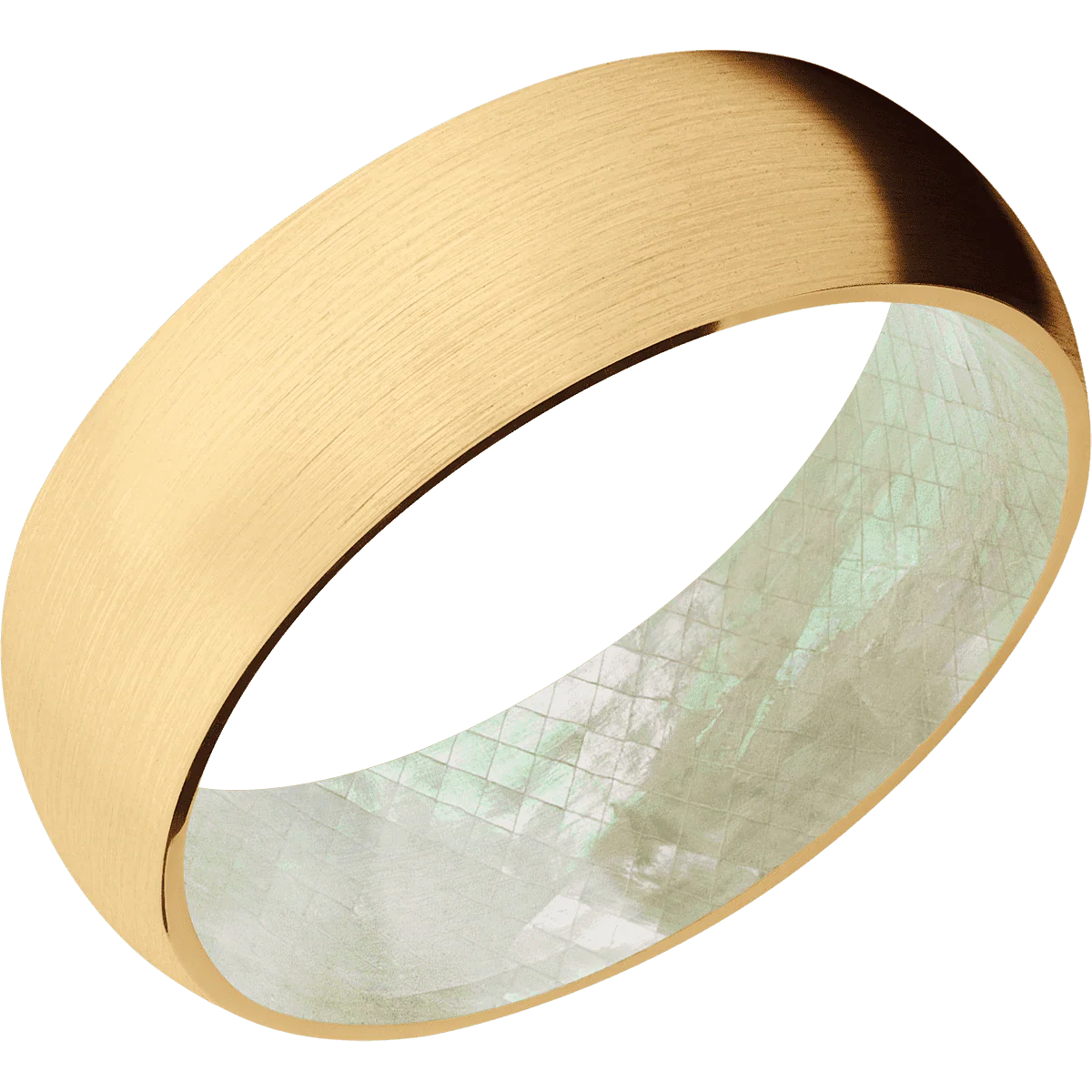 14K Yellow Gold + Satin Finish + Freshwater Mother of Pearl - Image 2