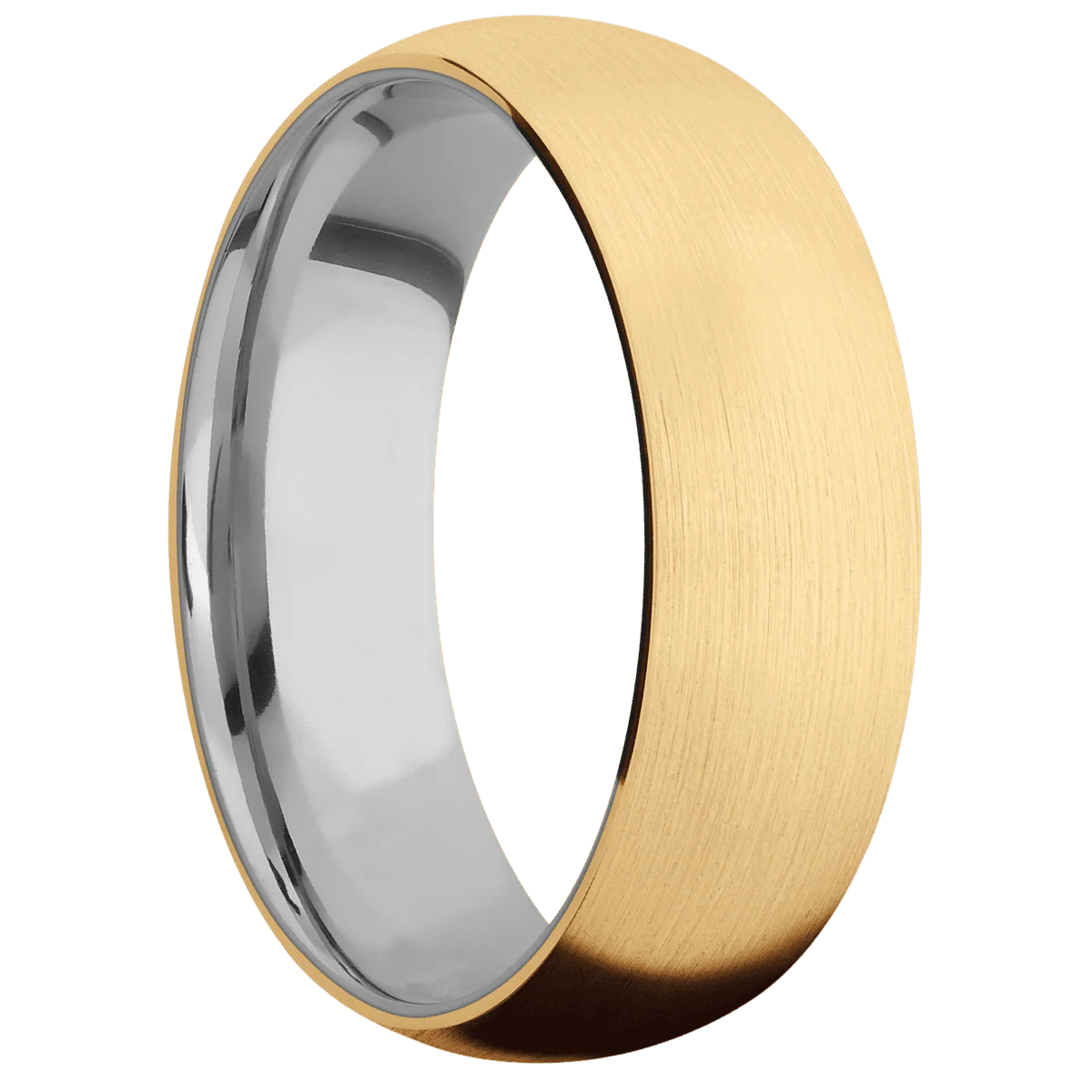 14K Yellow Gold + Satin Finish + Titanium