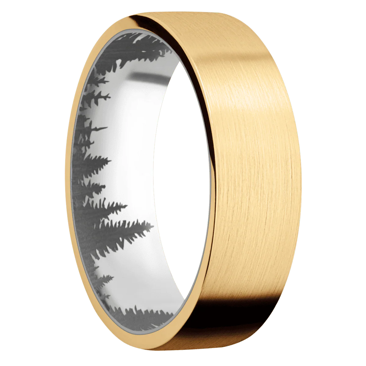 14K Yellow Gold + Satin Finish + Titanium