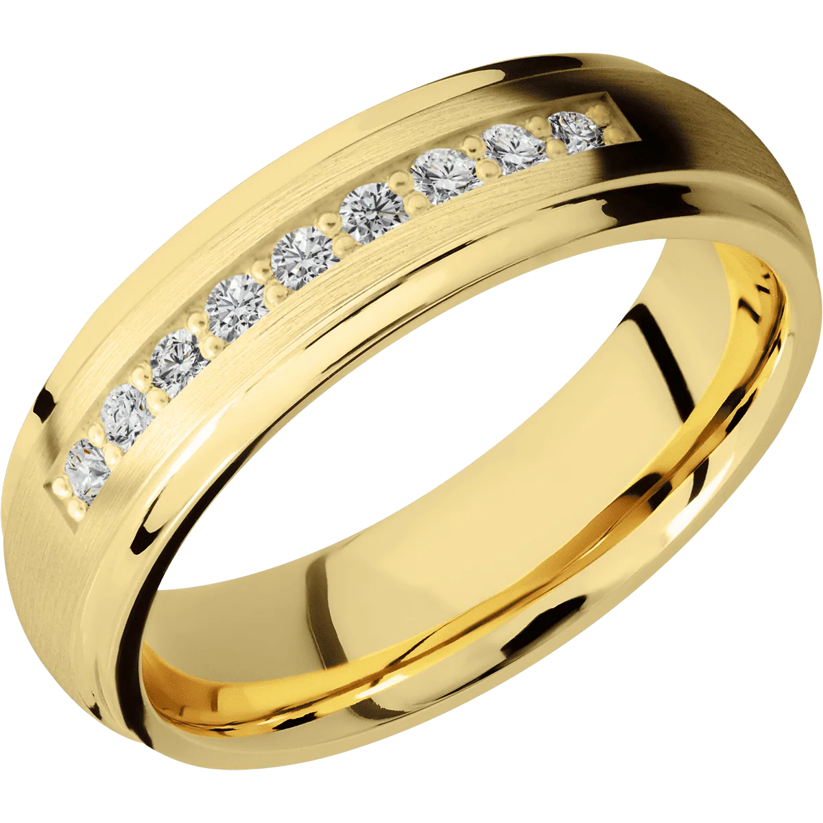 14K Yellow Gold + Satin , Polish Finish - Image 2