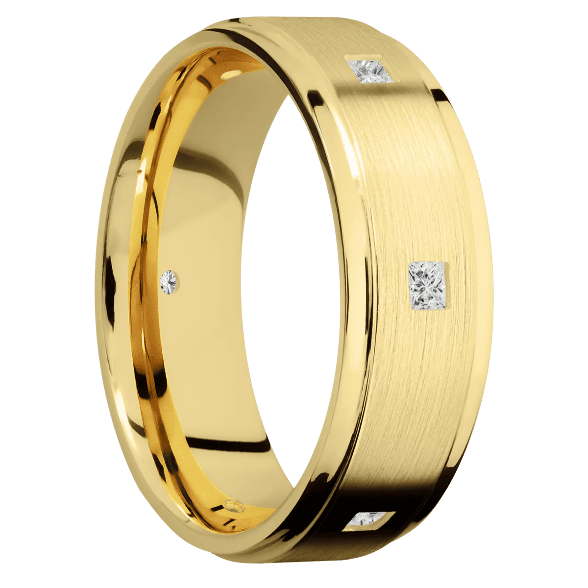14K Yellow Gold + Satin , Polish Finish