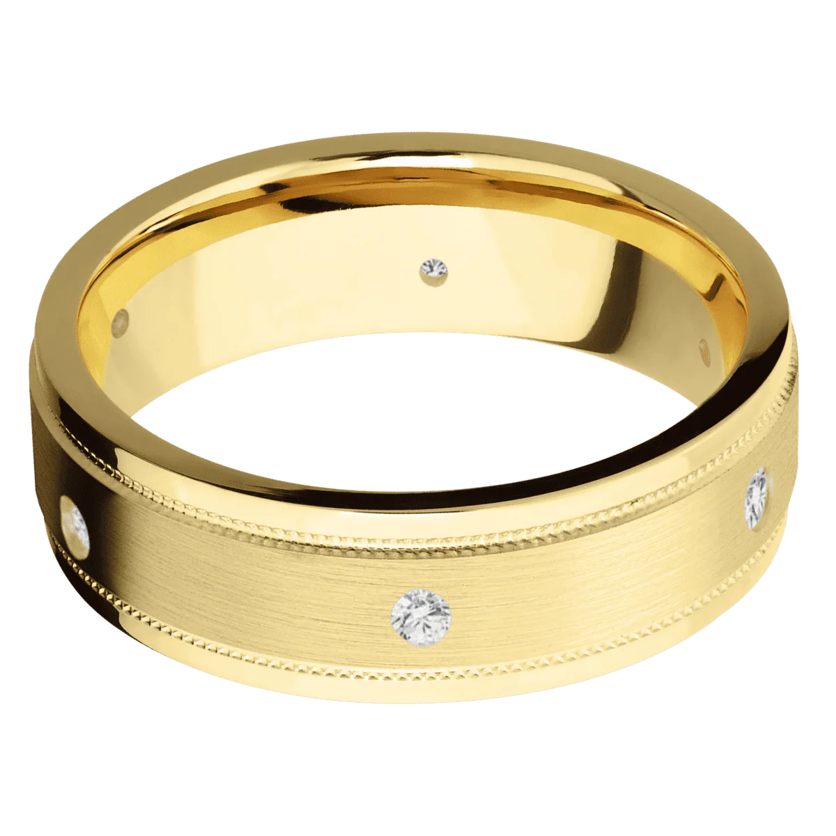 14K Yellow Gold + Satin , Polish Finish - Image 3