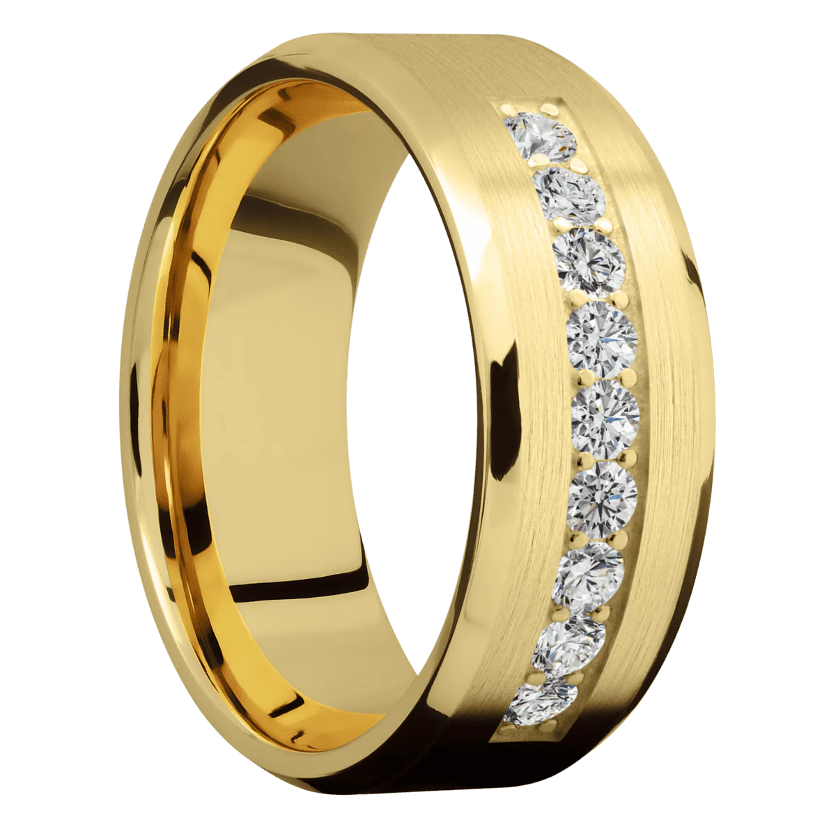 14K Yellow Gold + Satin , Polish Finish