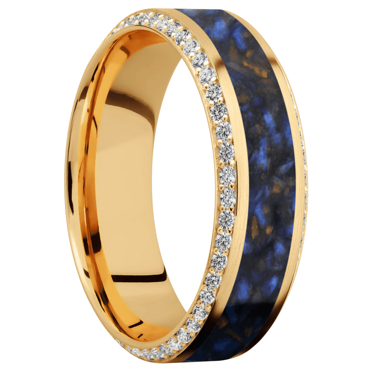14K Yellow Gold + Satin , Polish Finish